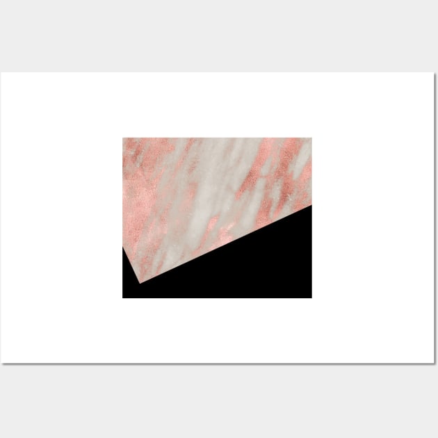 Rose gold marble - classic black Wall Art by marbleco